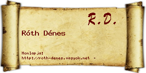 Róth Dénes névjegykártya